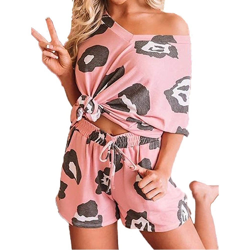 Women Leopard Print Pajama Set